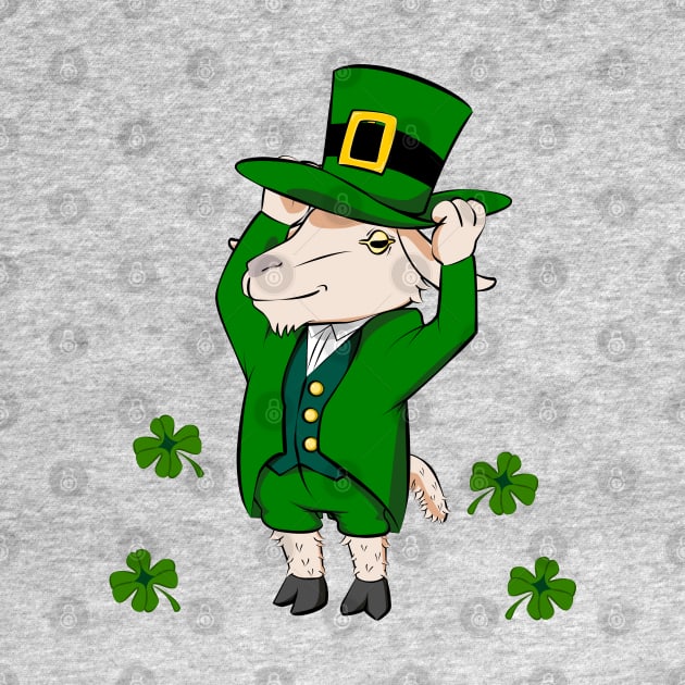 St Patricks Day Funny Leprechaun Goat by CrocoWulfo